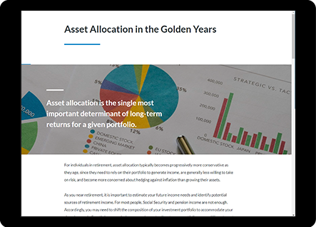 Sample Article: Asset Allocation in the Golden Years